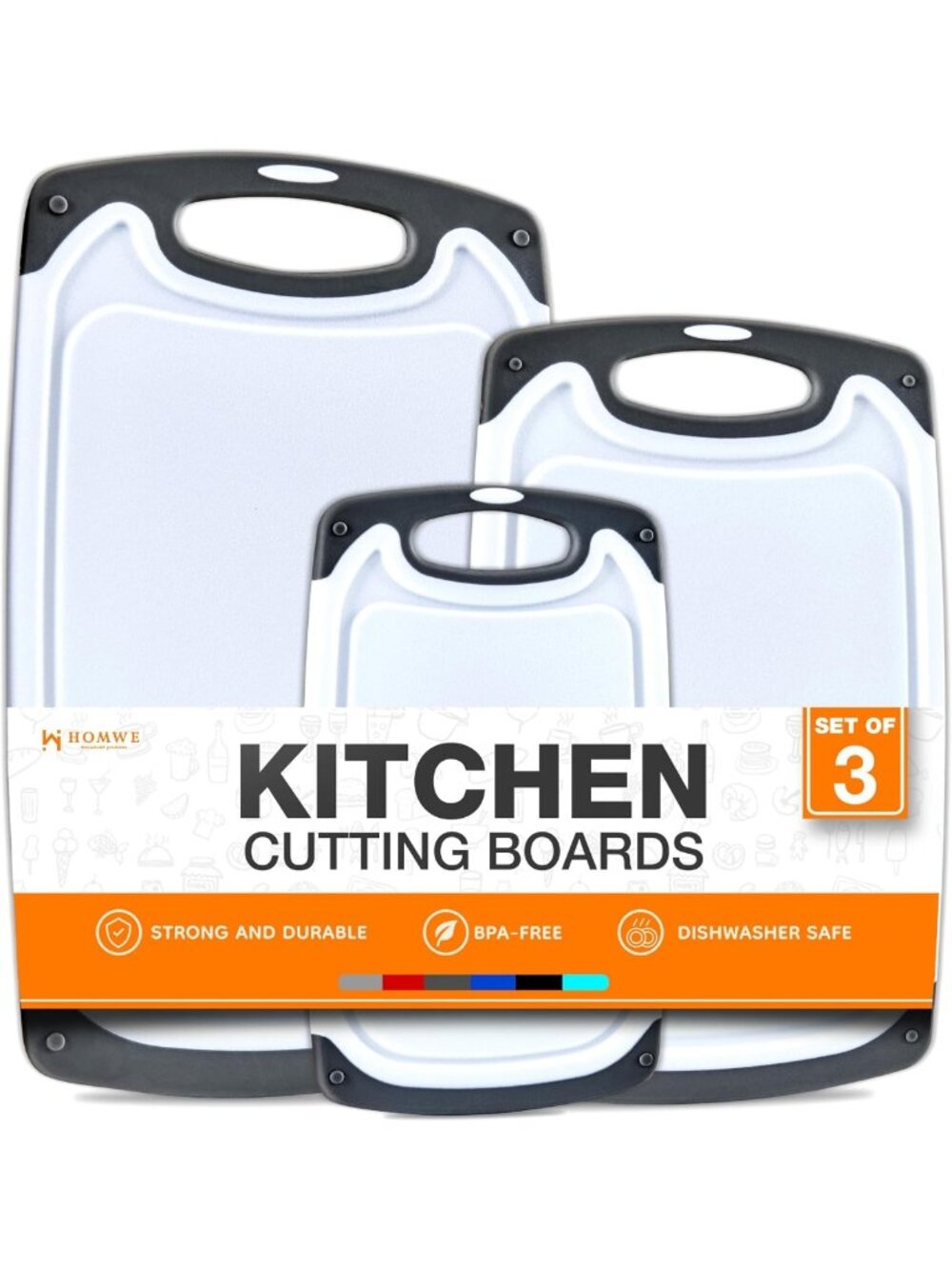 BPA-Free Non-Slip Cutting Boards Set - Reversible, Large Sizes - Unique Gifts